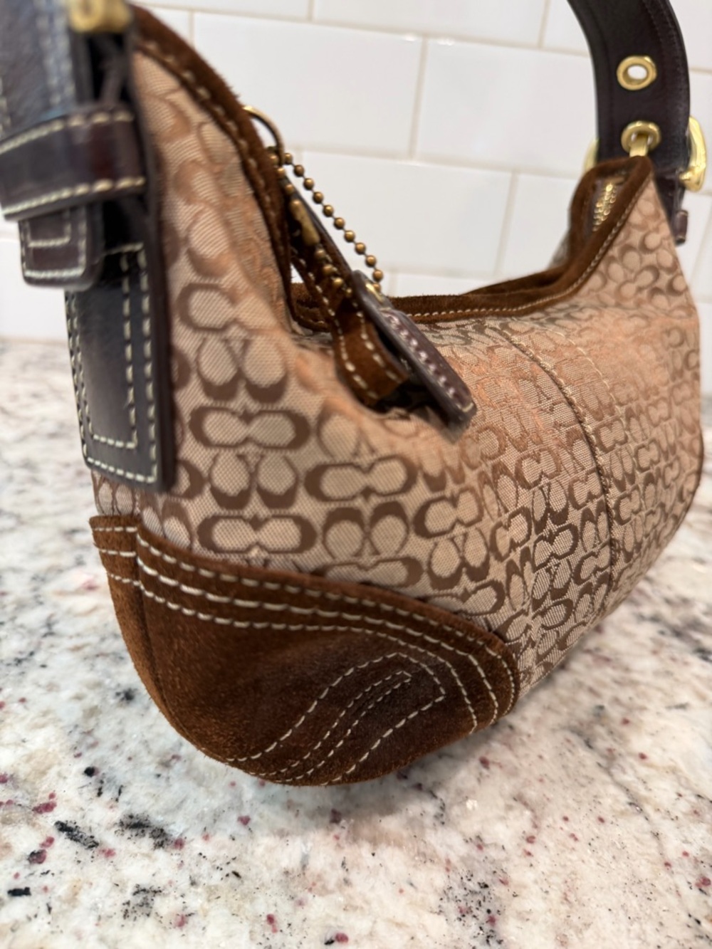 Coach Brown/Tan Signature Jacquard soho Shoulder Bag - Picture 15 of 16